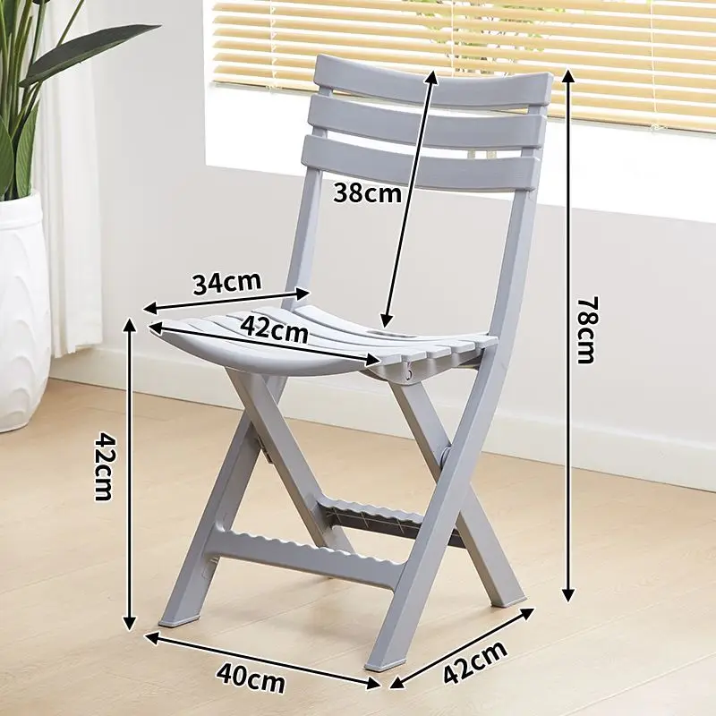 Heavy-Duty Folding Stool Outdoor, Ergonomic Plastic Chair, Portable Picnic Seat, Camping Garden Backrest Furniture