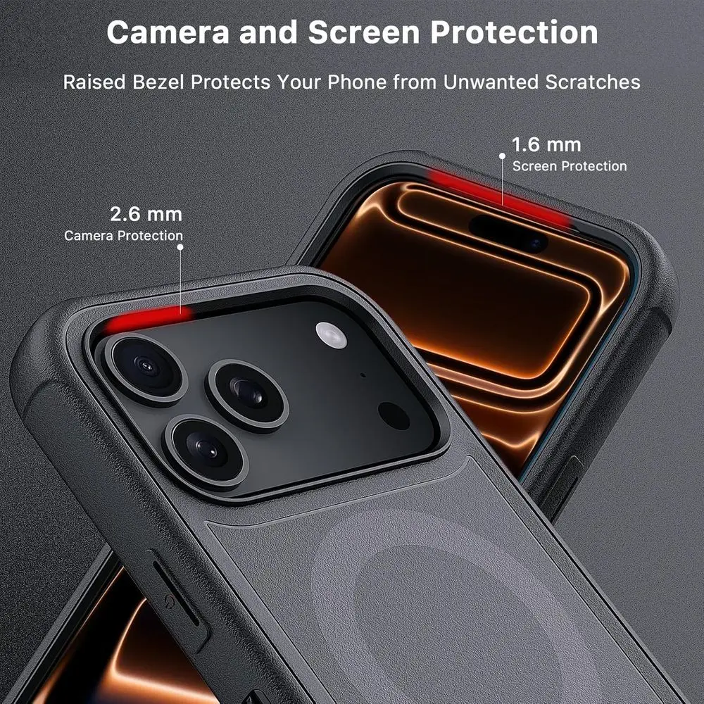 for iPhone 17 Pro Case, Maverick Series Case with Belt Clip Holster,[Compatible with Magsafe] w/Screen Protector,Anti-Drop,Shock