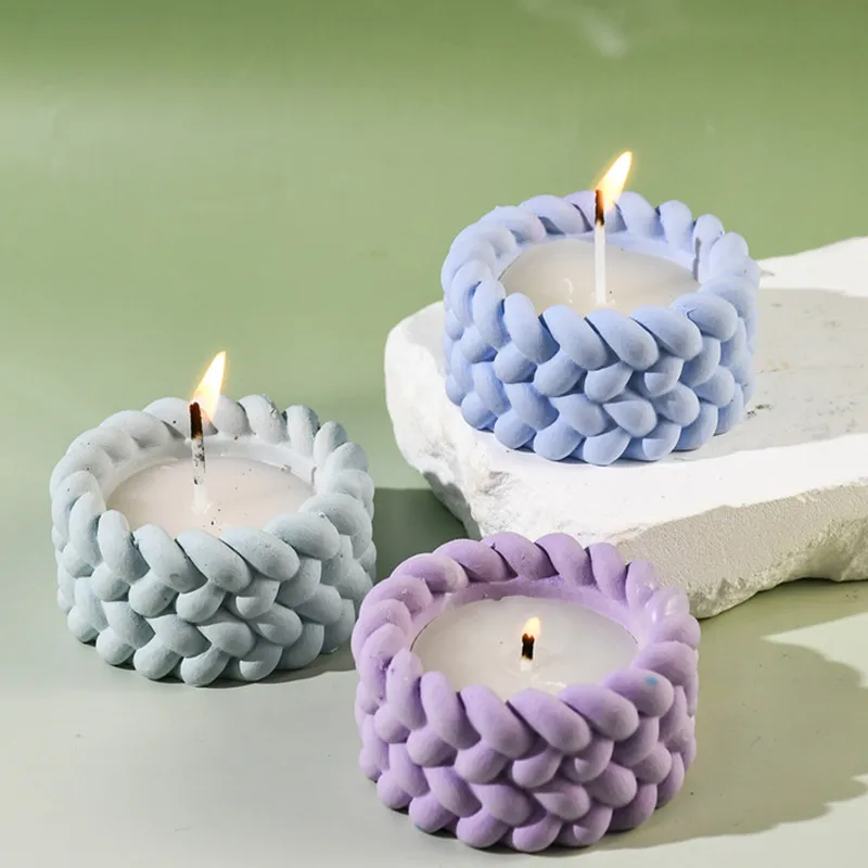 DIY Twine Shape Candle Cup Silicone Mold Candle Holder Ornament Jewelry Storage Resin Mold Home Decoration