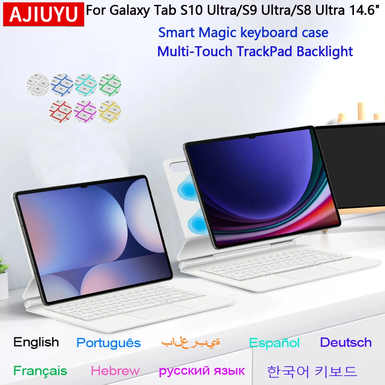 

Magic Keyboard Case For Samsung Galaxy Tab S10 Ultra 14.6 inch SM-X920 X926 S8 Ultra S9 Ultra 14.6" Smart Multi-Touch Backlight