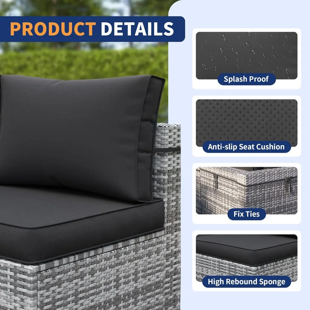 Terrace Furniture Set, 10 Piece Outdoor Combination Sofa with Waterproof Cover,all-weather Willow Terrace Backyard Reception Set