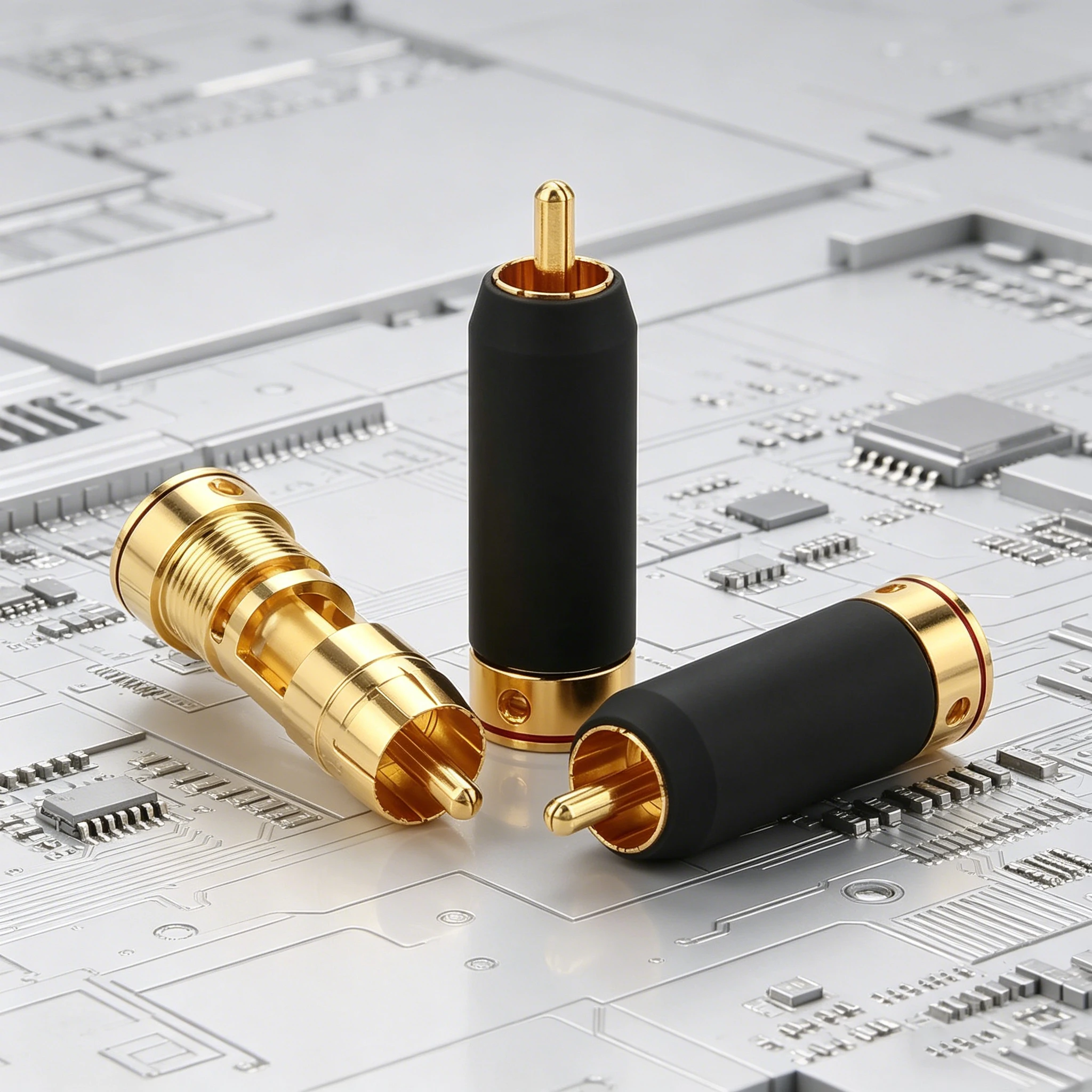 4PCS Audiocrast R004 24K Gold Plated Phono RCA Plug Audiophile Grade DIY Audio Cable Connector
