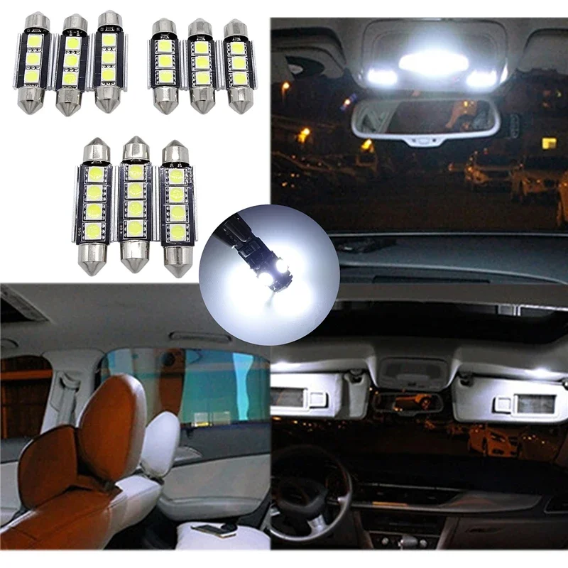 

16 Pcs White Car LED Light Canbus Interior Lamp Package Front Dome Reading Light Decorate Light for VW Passat B6 2006-2010