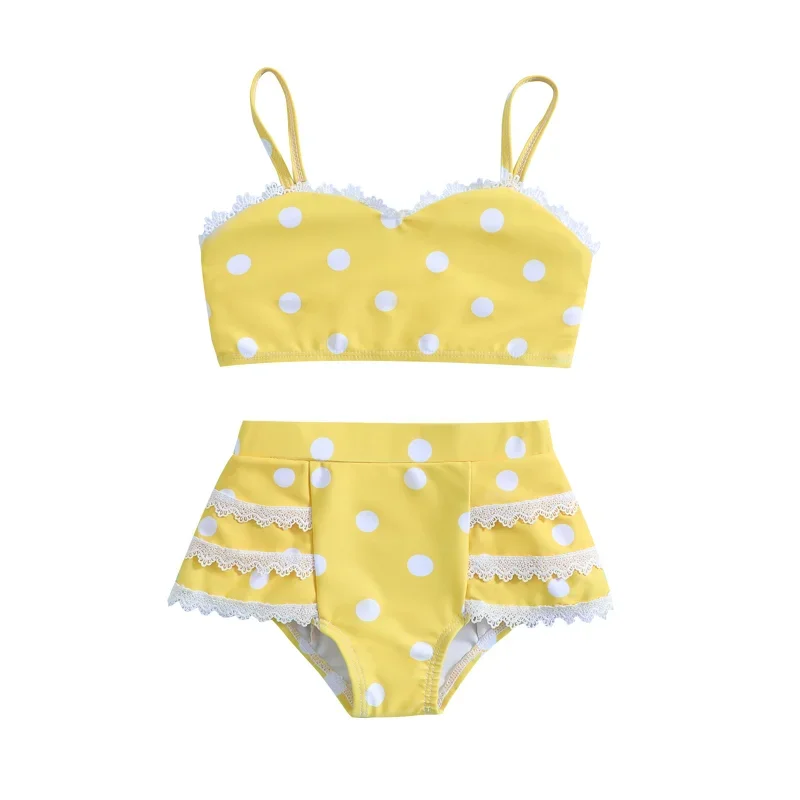 Baby Girl Swimsuit Toddler Girl Bathing Suit 2pc Summer Floral Top Lace Shorts Swimwear Bikini Set