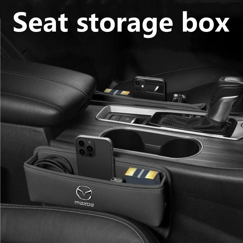 Car Seat Organizer Leather Crevice Storage Box Car Accessories for Mazda 3 6 5 Atenza CX3 MX5 CX5 Axela CX30 CX9 Demio RX7 CX7