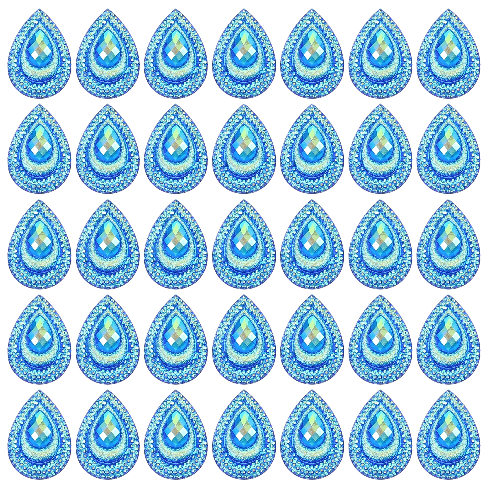 

1 Set Peacock Rhinestones Flat Bottom Resin Drops Diy Clothing Accessories Sewing Embellishment Wedding Dress Decor Handmade