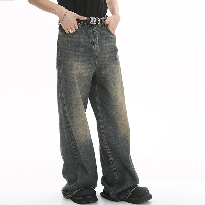 Luzhen alte männliche Hosen Herbst blau gewaschene Männer Jeans Jeans gerade lässige Herren bekleidung lose Hose mit weitem Bein 2024 neue Mode 9 c354