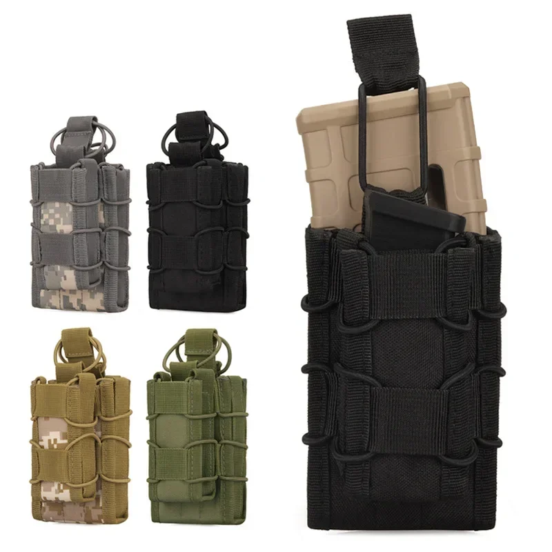 Bolsa de revista dupla tática para rifle e pistola, Bolsas Molle Mag, suporte de 2 camadas, 9mm, 5.56 cinto, rápido anexar transportadora, conjunto de revistas