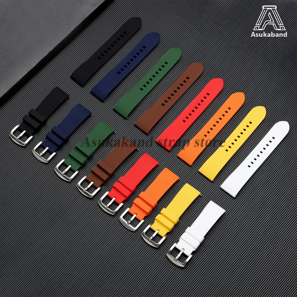 18mm 19mm 20mm 21mm 22mm 24mm Silicone WatchBand for Seiko for Rolex Watchstrap Men Women Quick Release Rubber Strap Bracelets