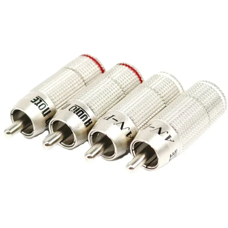 4pcs Audio Note AN-P RCA Plug Silver Plated RCA Plug Connector HiFi Audio Amplifier Signal Line Plug Terminal Adapter