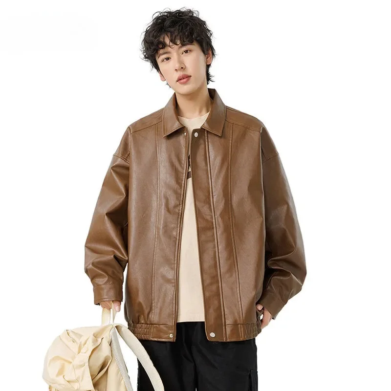 

Кожаное пальто пилота Майяра, универсальная верхняя одежда, бейсбольная форма в японском стиле в стиле ретро, мужская весенняя свободная куртка из искусственной кожи