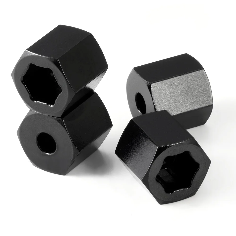 AXSPEED 4Pcs 7mm to 12mm Alu Alloy Hex Wheel Hub 6mm/12mm Extended Adapters Conversion for 1/16 RC Car Upgrade Accessories Part