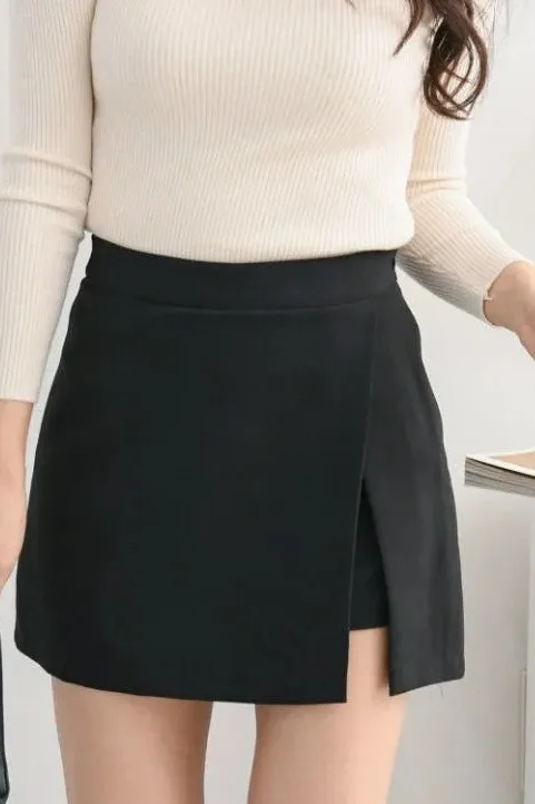 Damenrock mit hoher Taille, A-Linie, lässig, vielseitig, sexy, mit Schlitz, Hüftrock für alle Jahreszeiten – Detail 3