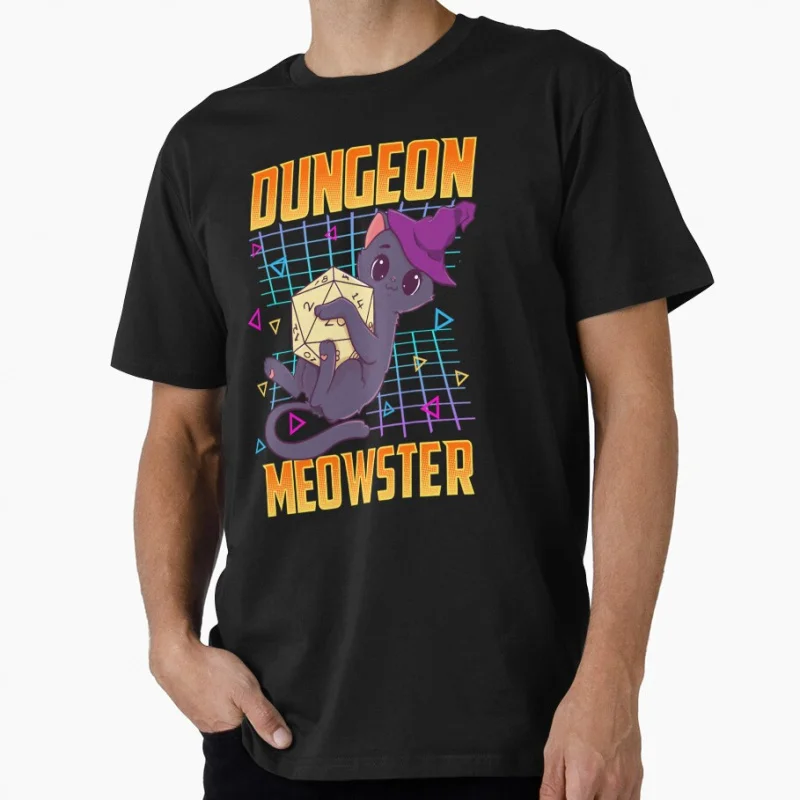 

Dungeon Meowster Tabletop Gamer Darkest dungeon Retro Video game Anime gift t shirt Cartoon RPG Graphic Clothes All size Tops