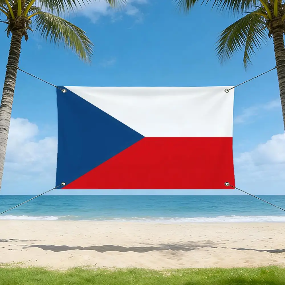 Czech Republic Flags Horizontal High Density Knitted Fabric European Simple For Durable Outdoor Indoor Use view 3