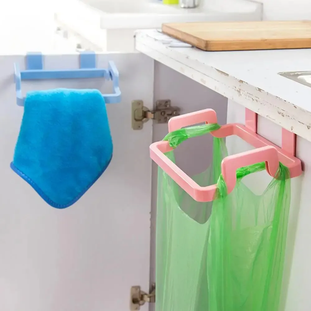 Trash Rack Storage Garbage Bag Holder Cupboard Door Back Kitchen Garbage Rubbish Bag Cabinet Hanging Kitchen Organizer