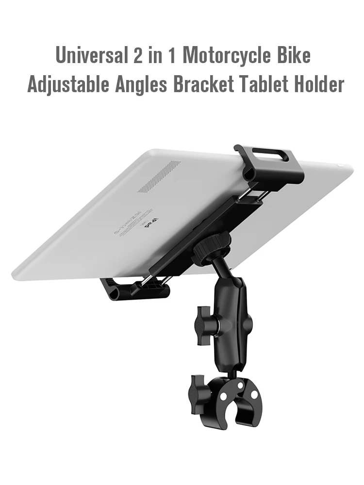 AliExpress Yaoiler Tablet Holder Bike Handlebar Mount Clamp for Treadmill Motorcycle Bicycle Spin Bike Stroller for iPad Pro 12.9, Air, Mini, 4-13"