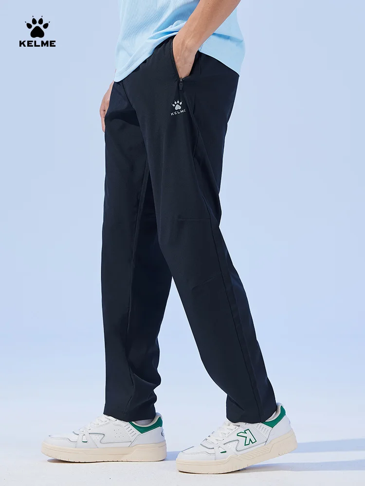 KELME sports pants men's summer thin section straight quick dry women's breathable high elastic running woven casual pants