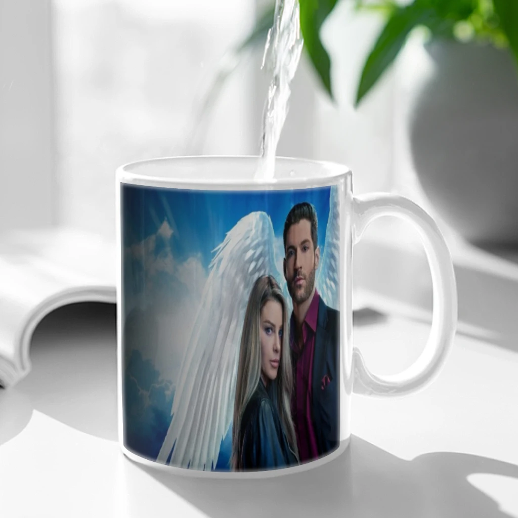 Lucifer Morningstar Crime Tom Ellis Ceramic Mugs Coffee Cups Milk Tea Cup ins Oatmeal Breakfast Mug Drinkware Kitchen