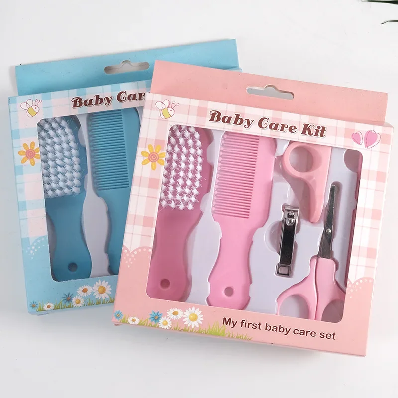 

6pcs Baby Care Set Hair Comb Grooming Brush Set Nail Trimmer Scissors Clipper Hygiene Kit Healthcare Tools Sets for Toddler Gift