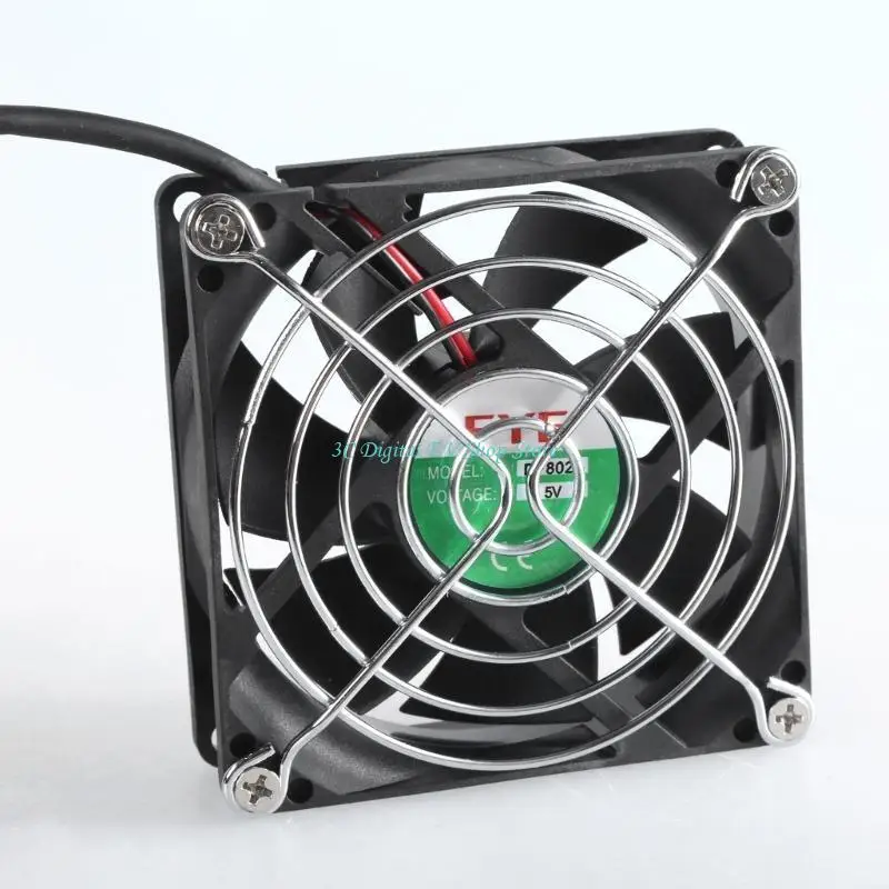 E74D Leiser USB-80-mm-Lüftersatz mit Temperatursensor für Elektronikschränke – Detail 5