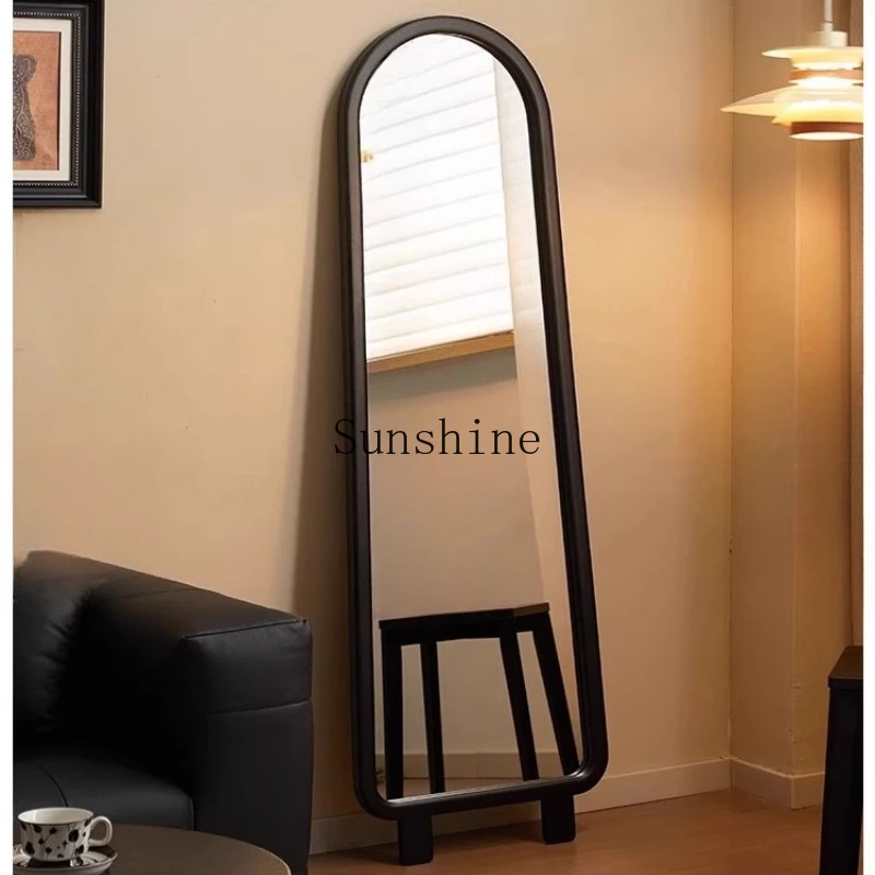 

Nordic solid wood full body floor mirror living room home explosion-proof girls bedroom fitting mirror