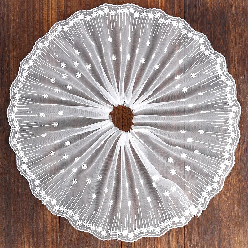 20CM new white styling yarn polyester plum blossom embroidery lace toy clothing luggage accessories home textile fabric