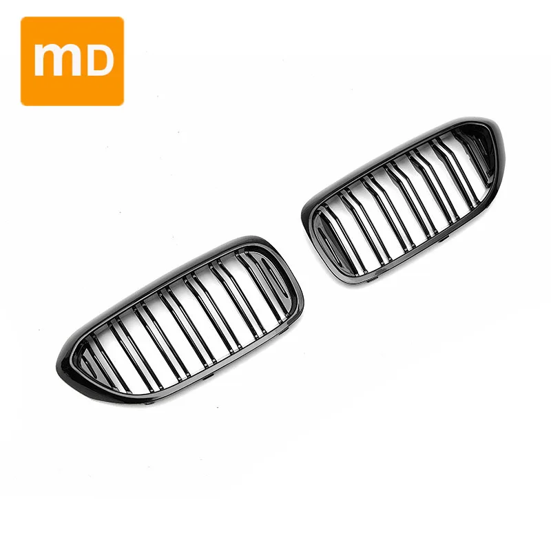 Glossy Black Radiator Grilles For 2017 2021 BMW 5 Series G30G38 Dual Line Parallel BarsFront Double Kidney  Hood Car Accessories