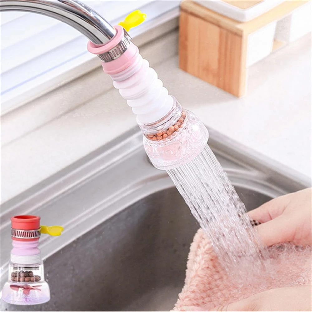

Adjustable Faucet Extender with Rotating Nozzle and Retractable Filter Water Saving Kitchen Sink Accessory