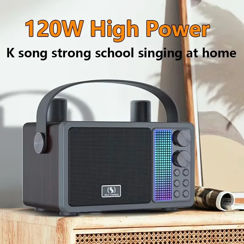 

Ys-603 120W High Power Wireless Portable Microphon Bluetooth Speaker With RGB Pickup Rhythm Light Sound Family Karaoke Subwoofer