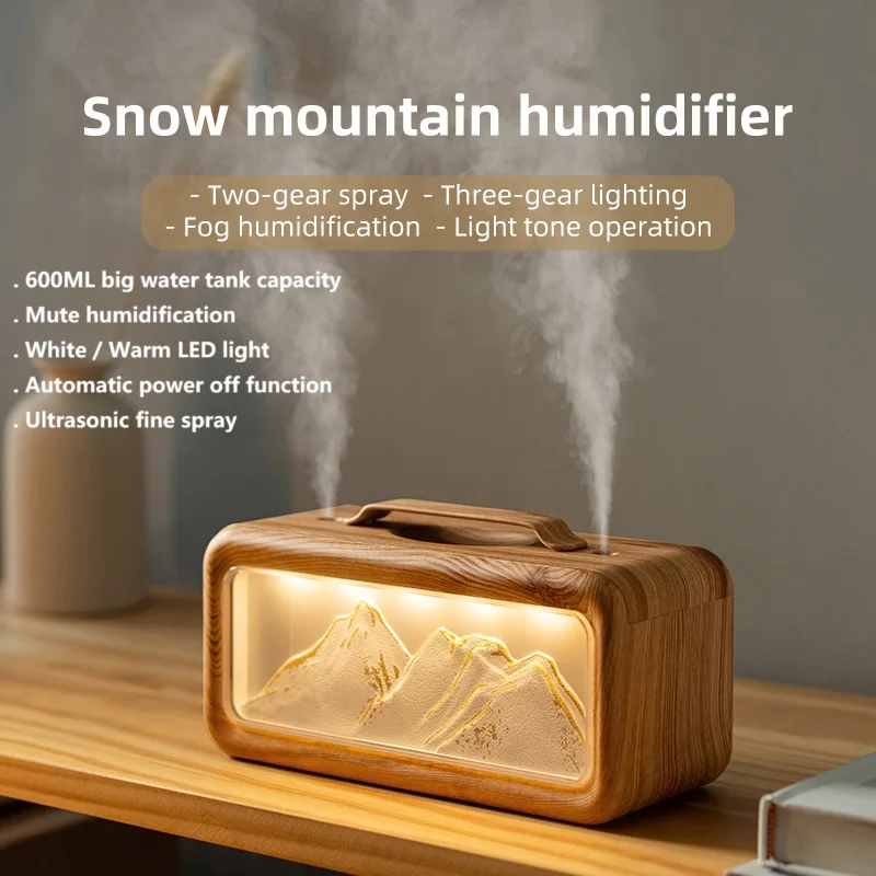 

Cross-border Best-selling Large-capacity Double-spray Snow Mountain Humidifier Ice Mountain Fireplace Aroma Diffuser Machine