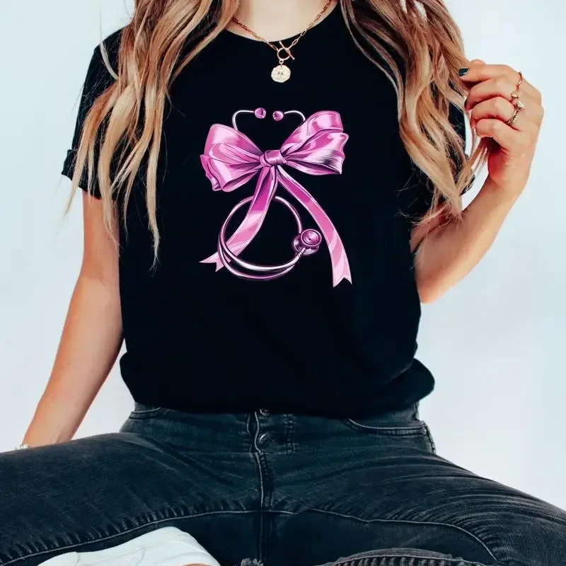 Coquette Stethoscope T Shirt Doctor or Nurse Women's Nursing School Cute Med Graduation
