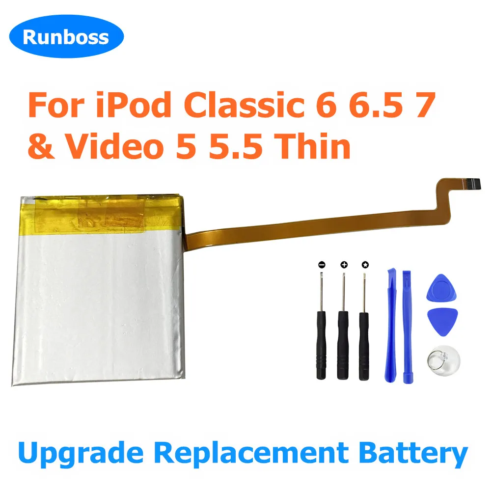 2000mAh Square Battery Upgrade replacement for iPod Classic 6.7 &Video 5 5.5 Thin