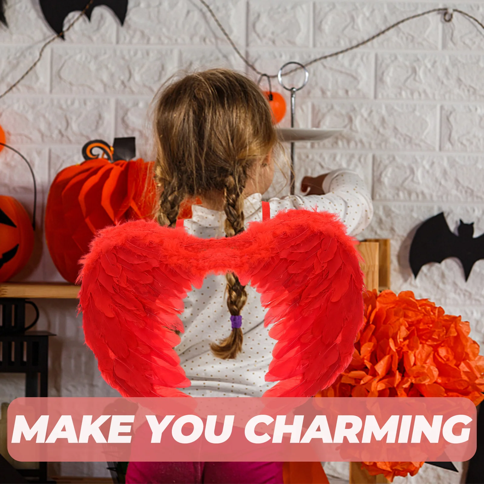 

1pcs Angel Wing Decor Cosplay Party Prop Lightweight Colorful Dress Up Accessories Stage Performance Halloween