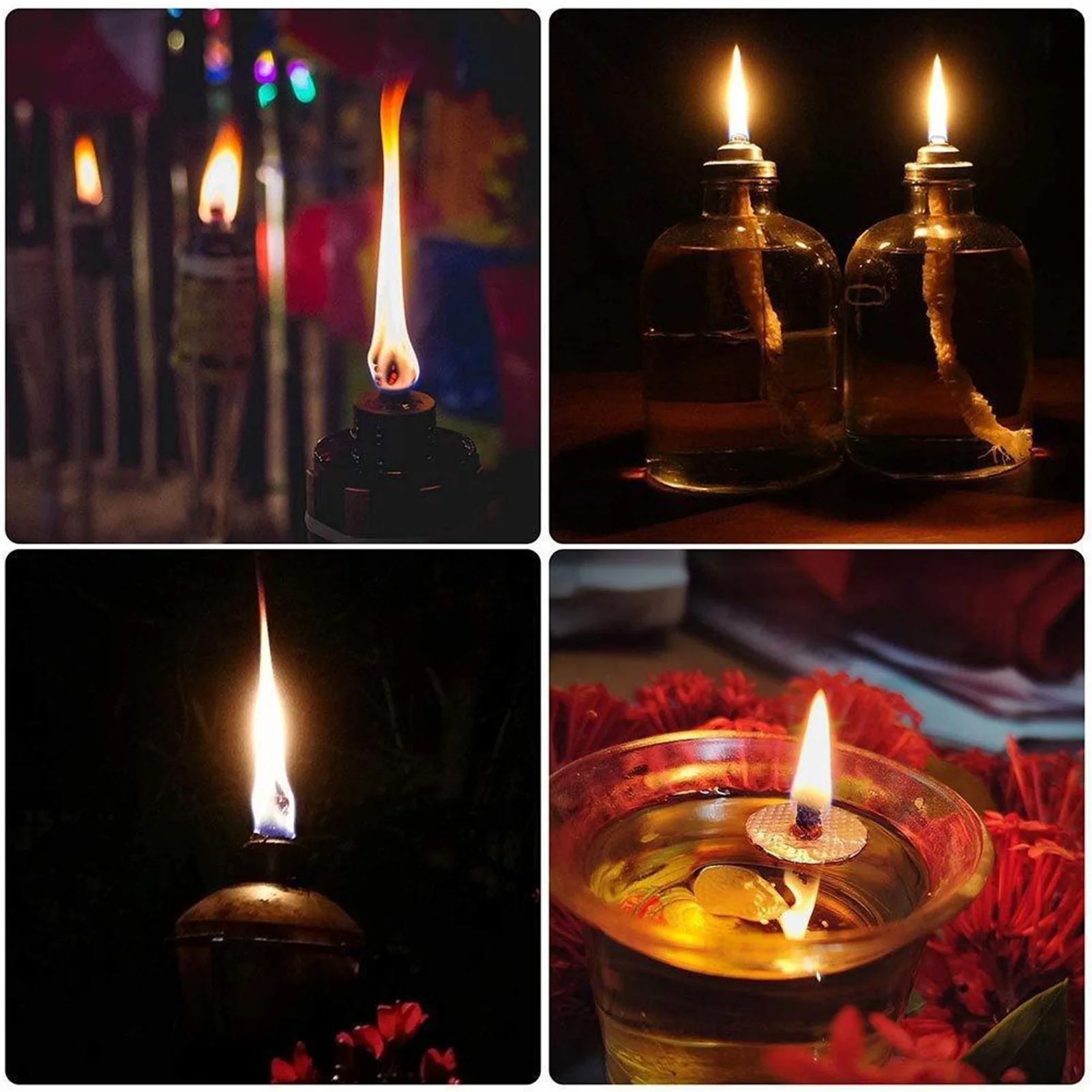 Glass Fiber High Density Replacement Wicks Smoke-Free for Torch Outdoor Garden Party Oil Lamp Accessories Durable