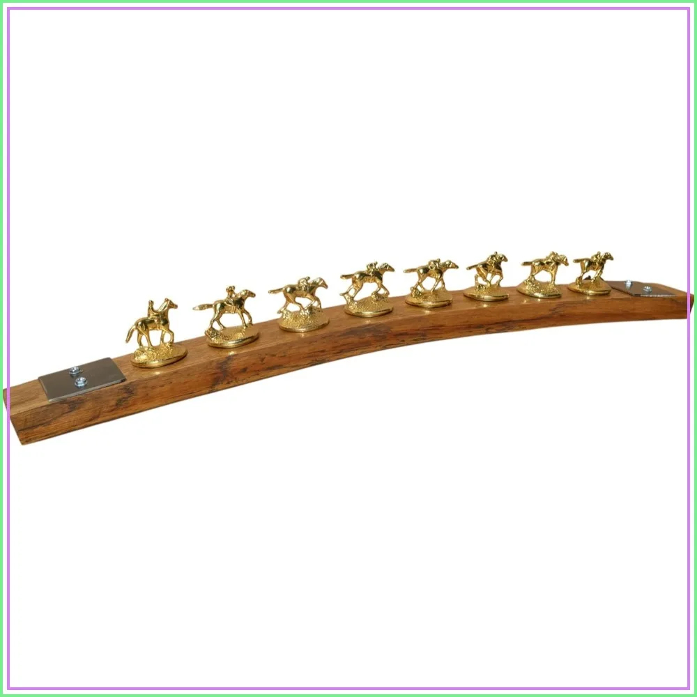 

Oak Barrel Stave Cork Display Compatible With Bourbon Horse Cork Stoppers Metal Banding Walnut
