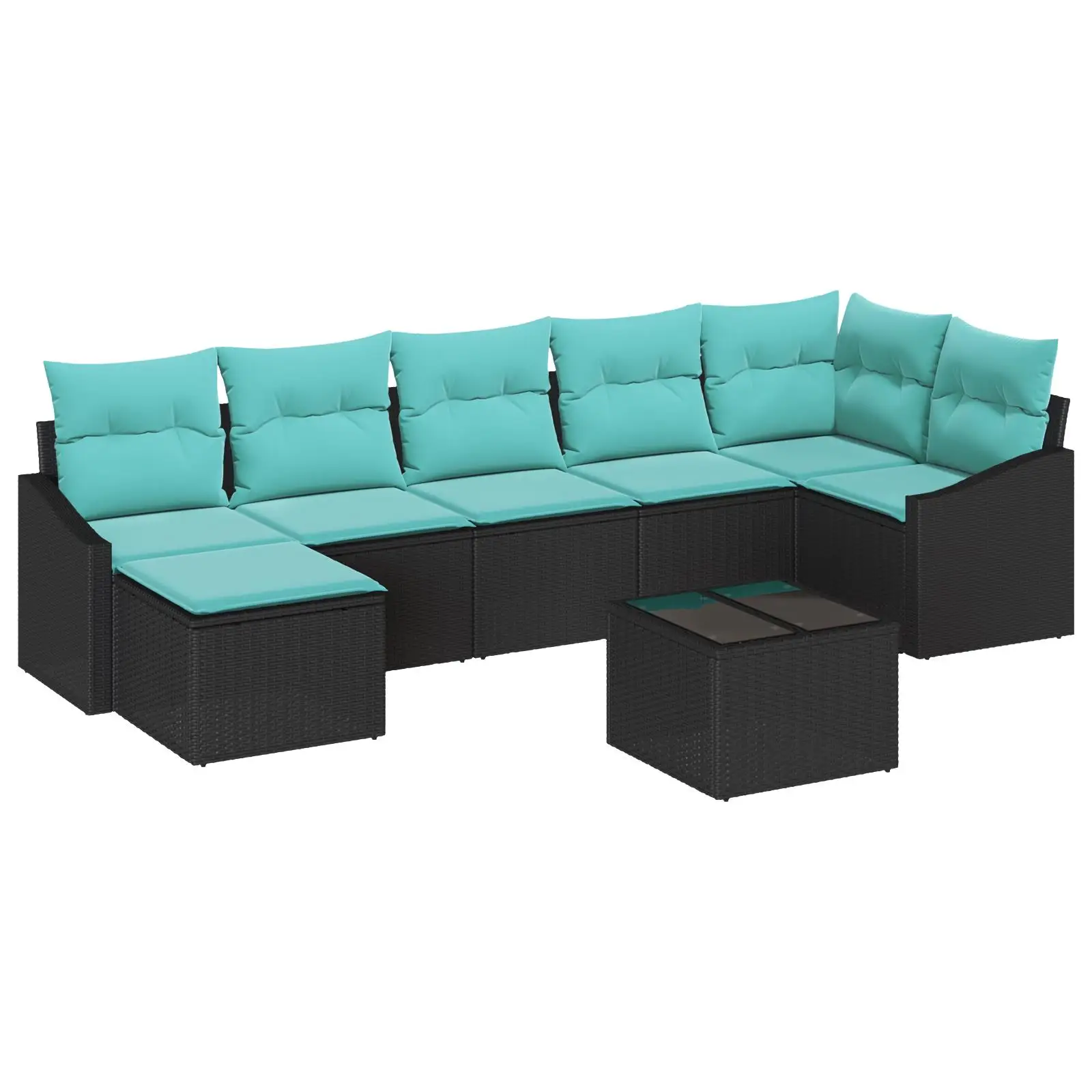 Set divano da esterno da 8 pezzi con cuscini Mobili da giardino in vimini rattan nero Design elegante e confortevole
