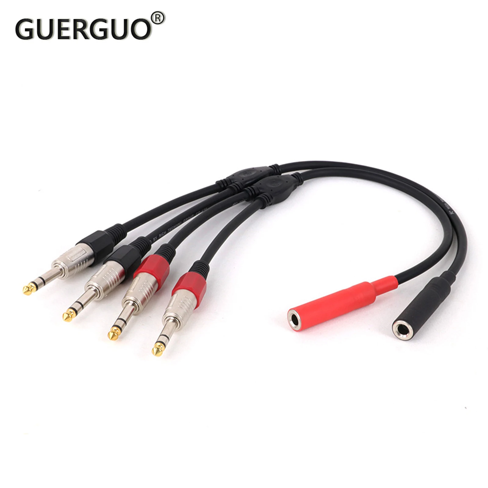 

1PC 6.35mm 1/4 Inch Female Plug Stereo/Mono to 2 Dual 1/4" TRS Male Jack Audio Speaker Cable,1/4" Y Splitter Adapter Cable