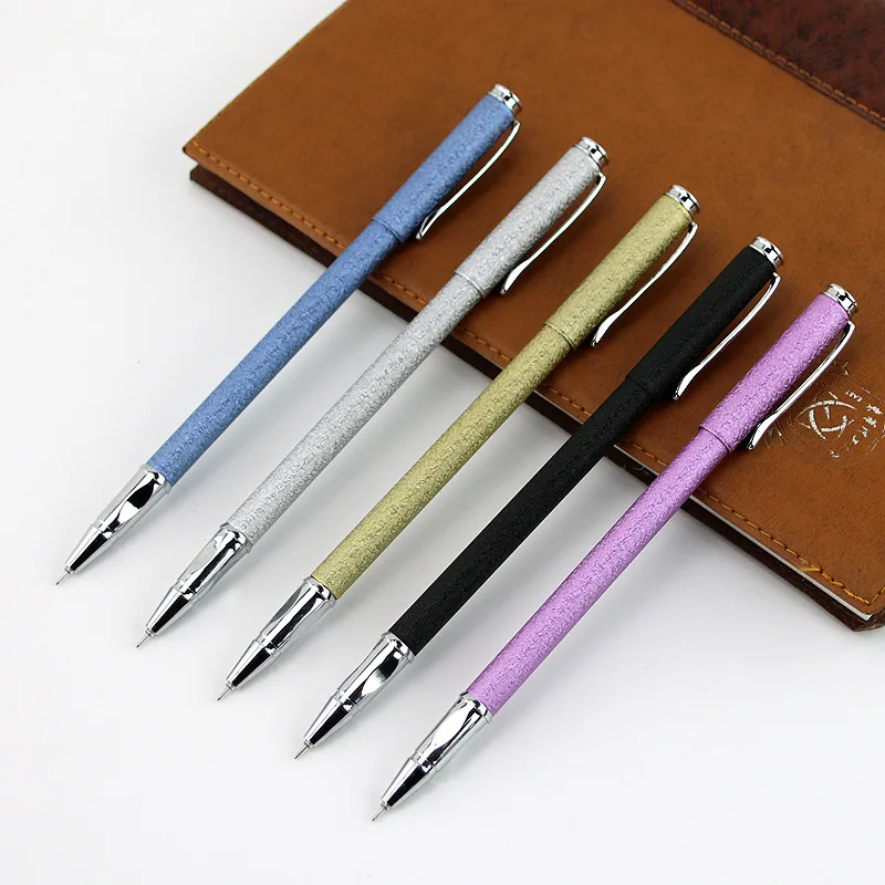 1 Pcs office High Quality color metal gift stainless steel Thread Popcorn Matte black golden gel pen School office supplies