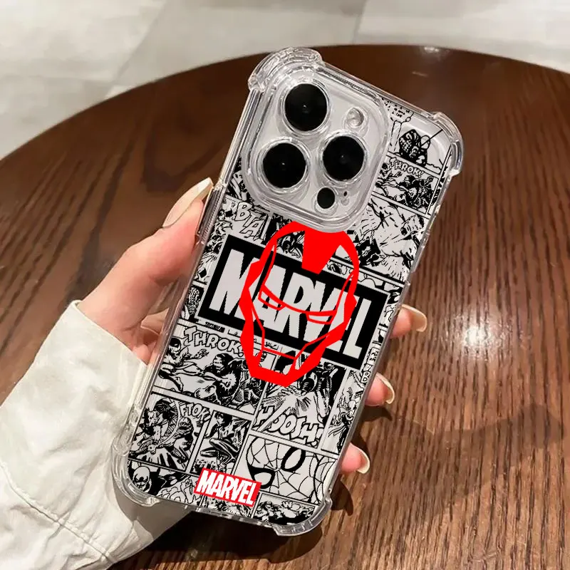 Marvel Spiderman Ironman Case For Samsung Galaxy A17 A37 A57 A07 A56 A26 A36 A06 A16 A55 A35 A25 A15 A05 A54 A52 A34 Clear Cover