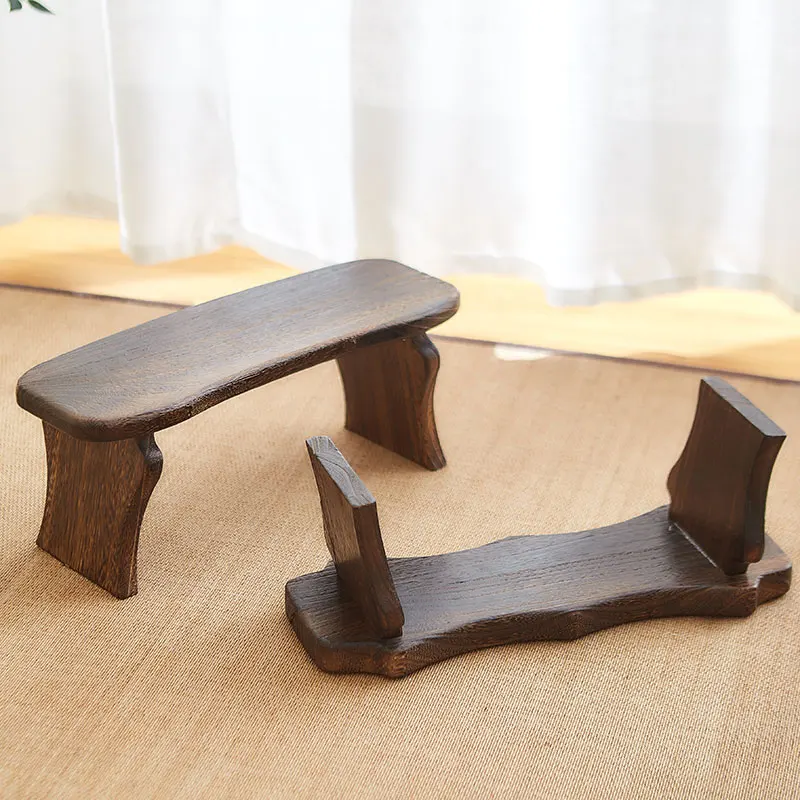 Solid Wood Meditation Stool Japanese Style Zen Bench Entryway Shoe Bench Tatami Kneeling Chair Natural Wood Sitting Stool - Image 2