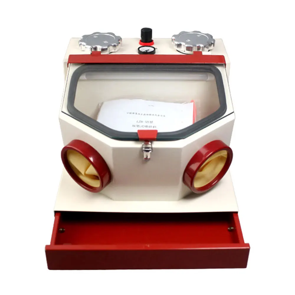 Dental Sandblasting Machine Double pen sandblasting machine 120 mesh 220V 50W Tooth sand gun Jewelry sandblasting machine