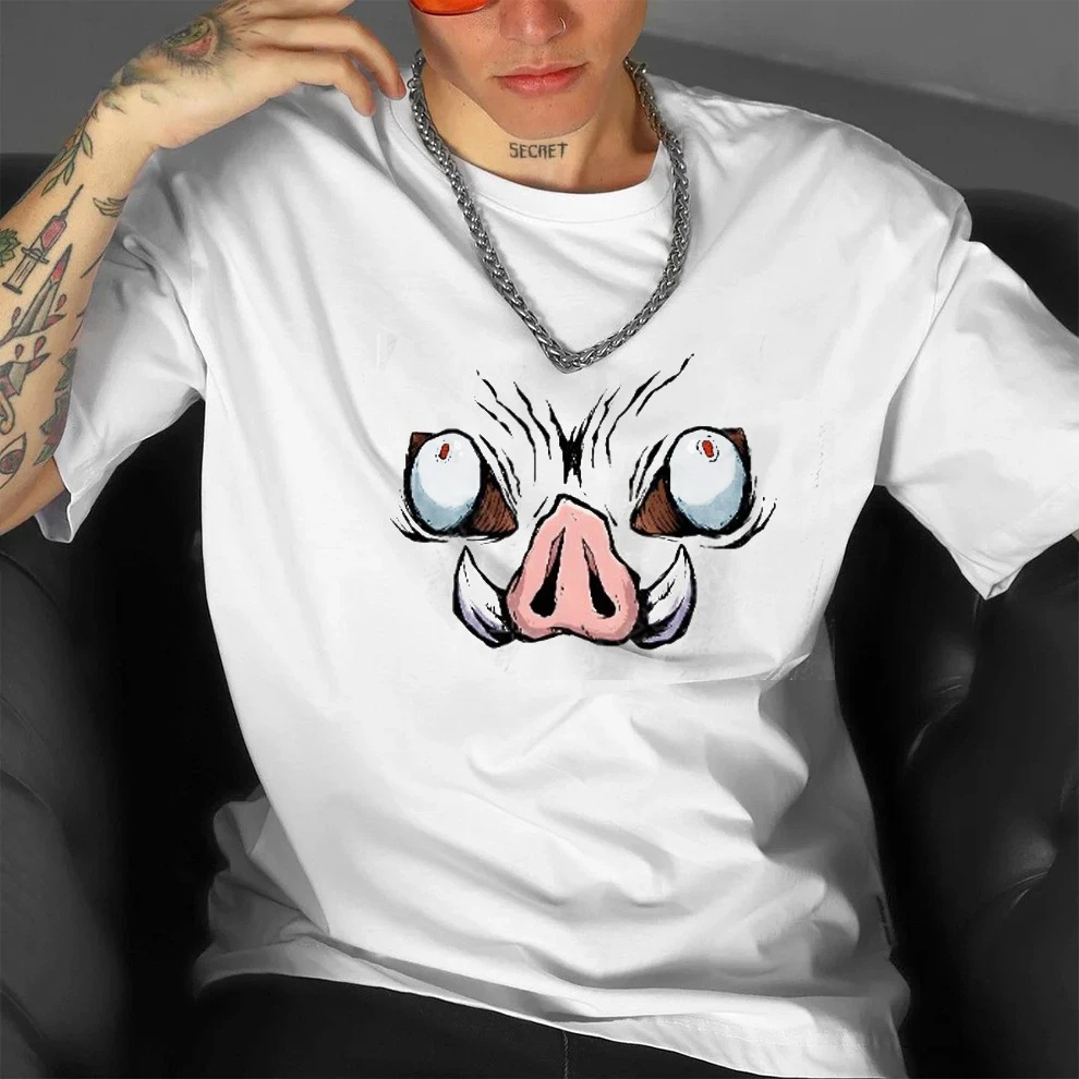 

Graphic T-shirt Demon Slayer Anime Printed Oversized Casual Men's Clothing Summer Women Short Sleeved Tee Loose Cotton Y2k Tops