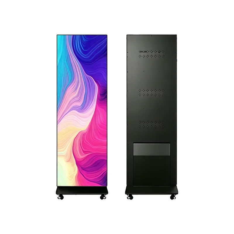 Portable Floor Standing Indoor Outdoor Movable Intelligent Foldable LED Advertising Screen HDR10 Full Color 1000cd Brightness