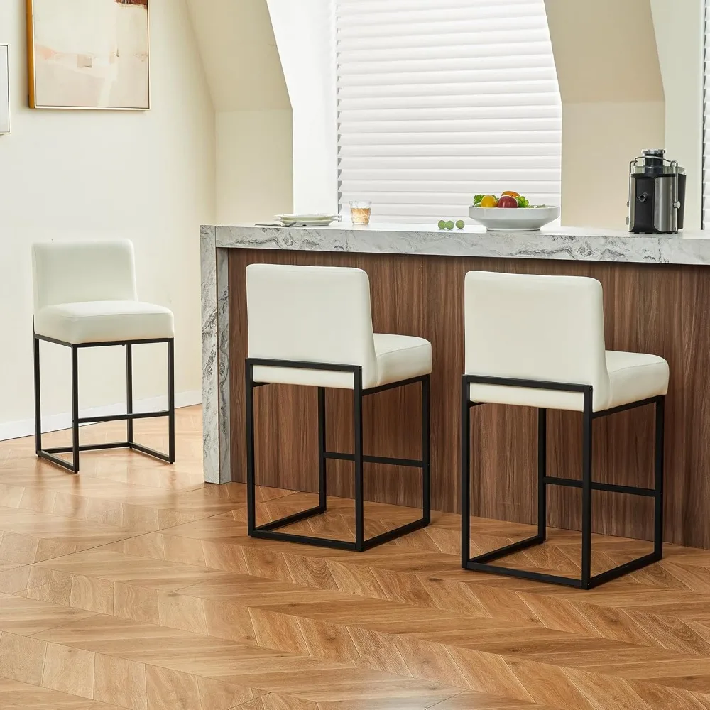 

Counter Height Bar Stools,Bar Stools Leather Modern Kitchen Bar Stools ,Bar Chairs with Metal Jade
