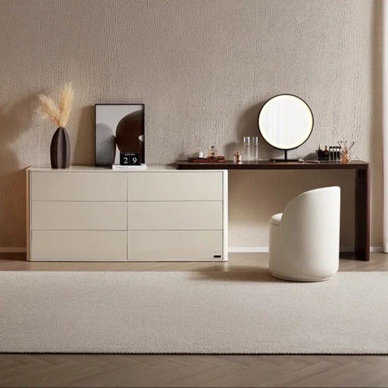 

Modern White Vanity Desk With Light Mirror With Seat Retractable Makeup Makeup Desk Number Of Drawers 6 Cream Style Minimalist