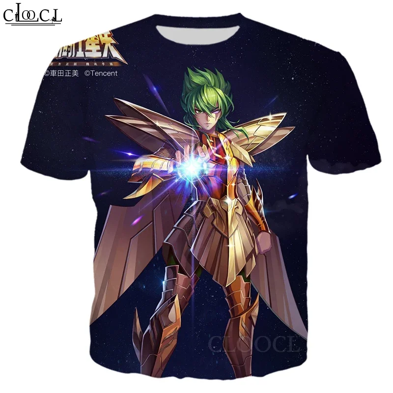 Hot Salling Fashion Anime The Knights of The Zodiac T Shirt Men Women 3D Print Short Sleeve Hip Hop Harajuku Pullovers Tops