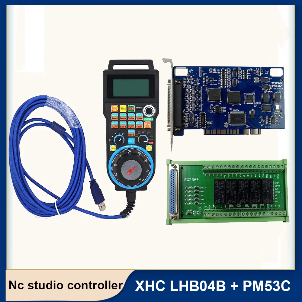 CNC Ncstudio 3 Axis controller PM53C Breakout board control card + XHC LHB04B Wired MPG handwheel Compatible