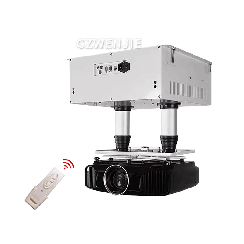 Electric Projector Lift 1/1.5M Ceiling Mount Projector Cinema Church Hall School Remote Controlling Projector Mount 110V/220V