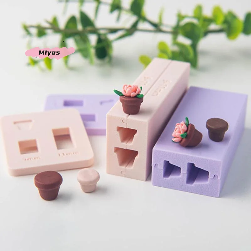 DIY بها بنفسك لينة الفخار بوليمر كلاي الزهرية حبة الأسطوانة قالب ل الطين حبة صنع الأقراط المعلقات صياغة المجوهرات